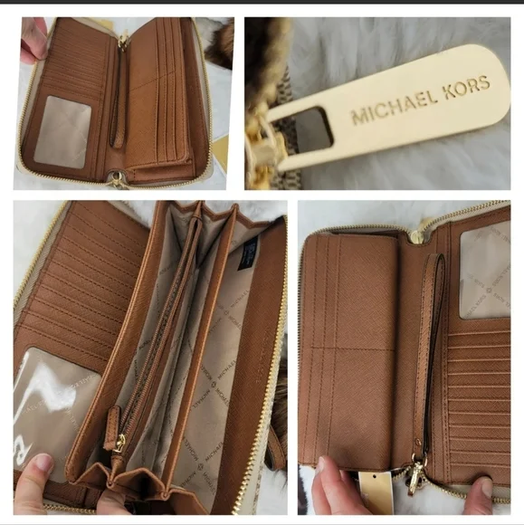 Michael Kors 4 SET Designer Signature Purse Bag Wallet Wristlet Pom NWT - Picture 2 of 11